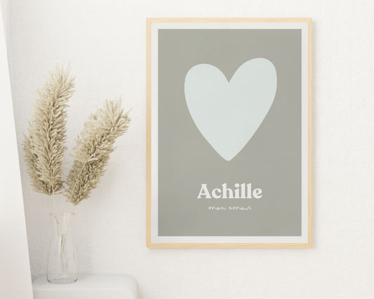 Affiche prénom – Coeur tendre